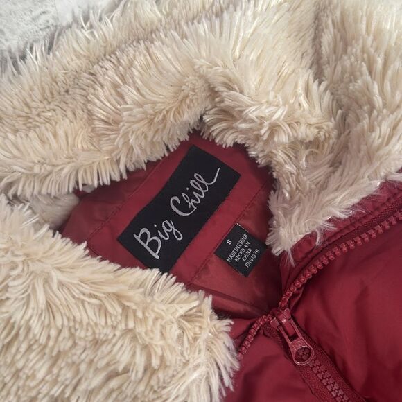 Big Chill Zip Up Puffy Vest Fur Collar Size Small - Picture 4 of 4